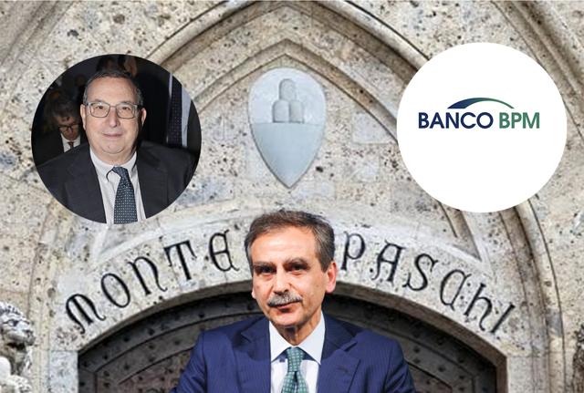 In basso Luigi Lovaglio, Amministratore Delegato di MPS e nel cerchio Giuseppe Castagna Amministratore Delegato di BPM In basso Luigi Lovaglio, Amministratore Delegato di MPS e nel cerchio Giuseppe Castagna Amministratore Delegato di BPM