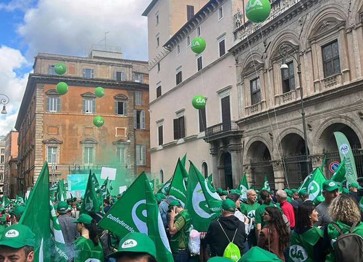 La manifestazione degli agricoltori a Roma La manifestazione degli agricoltori a Roma