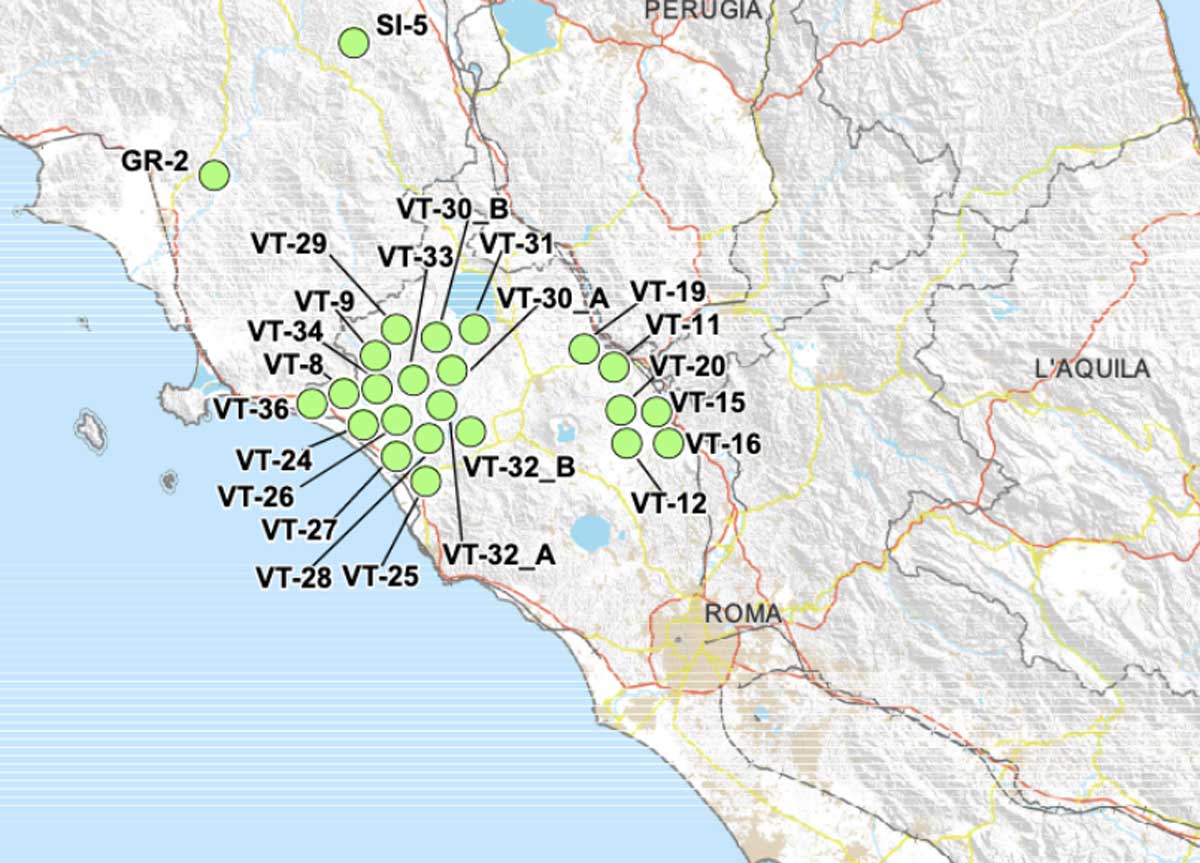 La mappa dei depositi radioattivi in provincia di Viterbo La mappa dei depositi radioattivi in provincia di Viterbo
