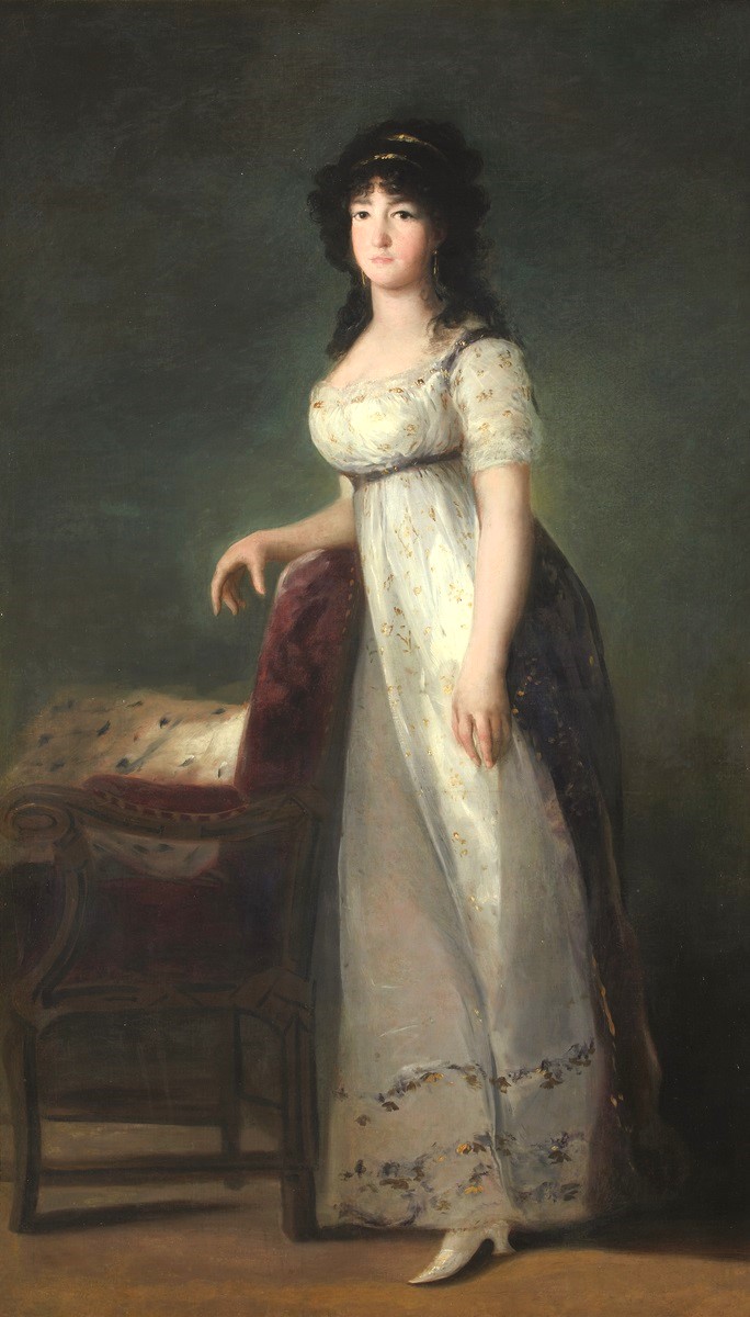 Francisco Goya; "María Gabriela Palafox y Portocarrero, marquesa de Lazán"; circa 1804; Olio su tela; Fundación Casa de Alba, Palacio de Liria, Madrid Francisco Goya; "María Gabriela Palafox y Portocarrero, marquesa de Lazán"; circa 1804; Olio su tela; Fundación Casa de Alba, Palacio de Liria, Madrid