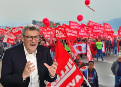 Maurizio Landini Manifestazione CGIL
