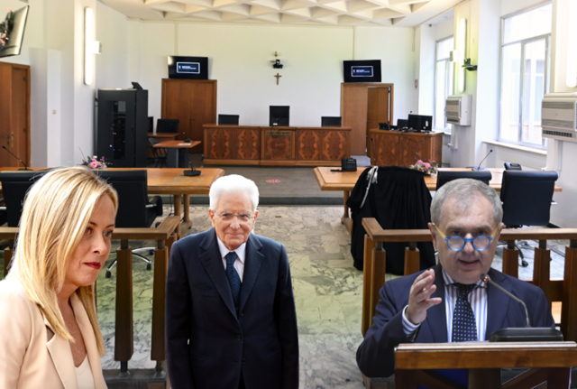 Giorgia Meloni Sergio Mattarella e Santalucia Giorgia Meloni Sergio Mattarella e Santalucia