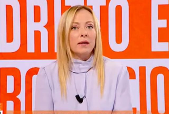 Giorgia Meloni a Dritto e Rovescio Giorgia Meloni a Dritto e Rovescio