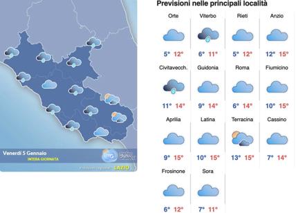 Meteo Roma 5 gennaio: nuvole prima della Befana bagnata. La neve? Fake news