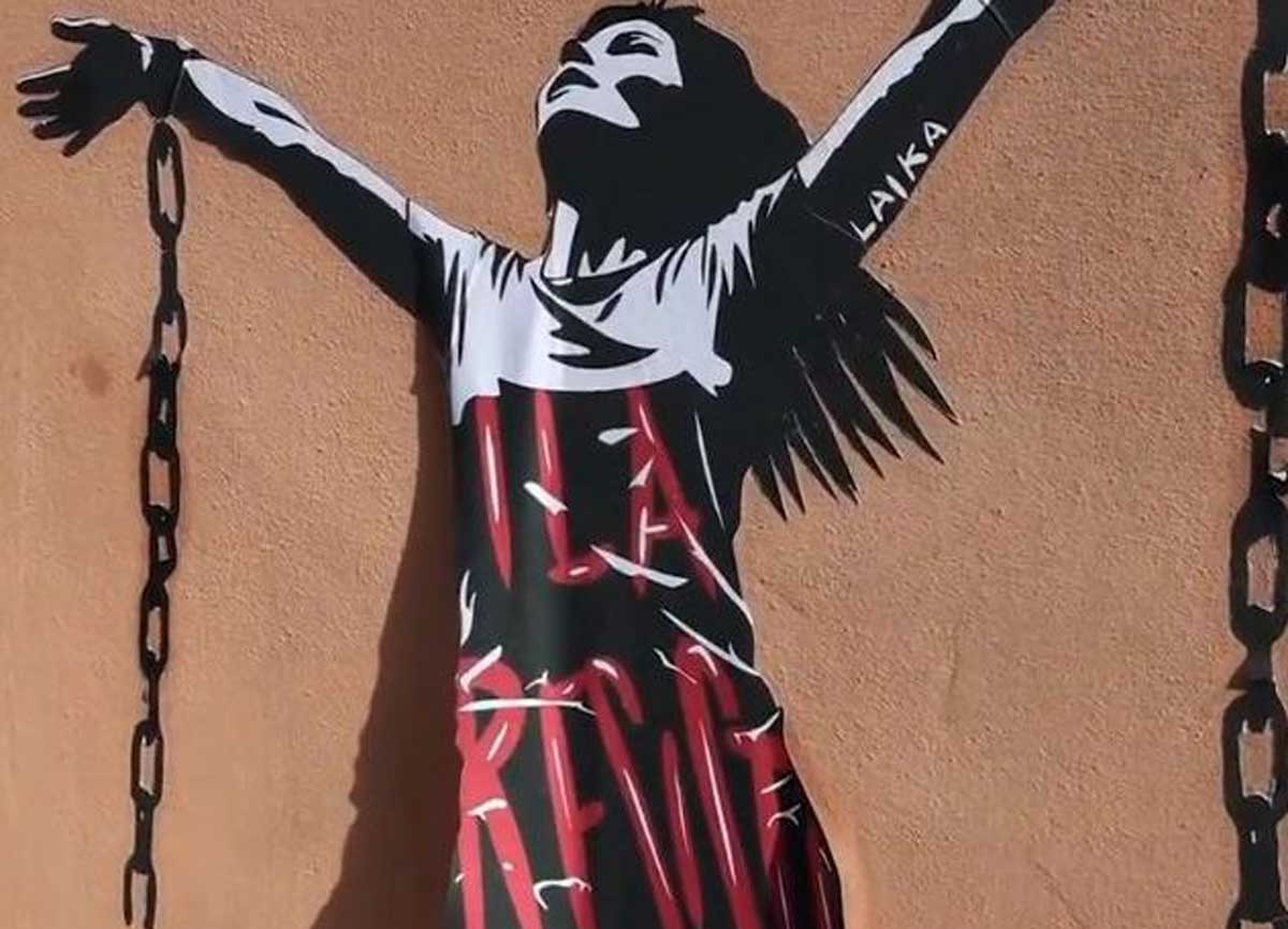 Il murales per Ilaria Salis Il murales per Ilaria Salis