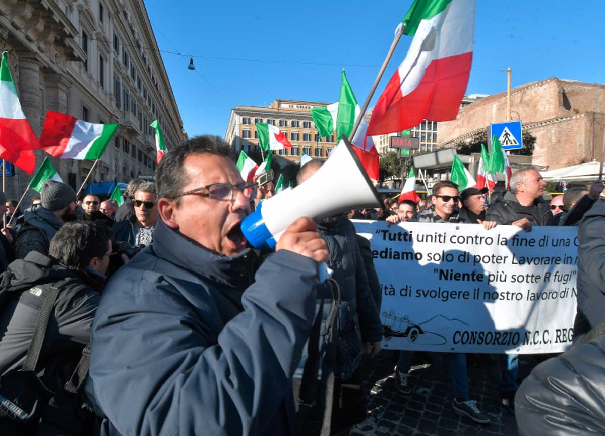 La protesta degli Ncc