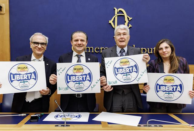 Da sinistra a destra: Francesco Gallo, Cateno De Luca, Roberto Castelli, Laura Castelli Da sinistra a destra: Francesco Gallo, Cateno De Luca, Roberto Castelli, Laura Castelli