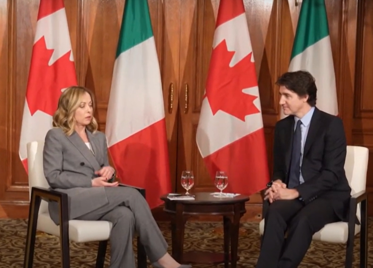 Giorgia Meloni e Justin Trudeau Giorgia Meloni e Justin Trudeau