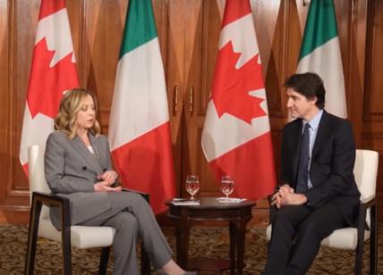 G7, Italia-Canada. Meloni a Trudeau: "Nuova era per le nostre relazioni"