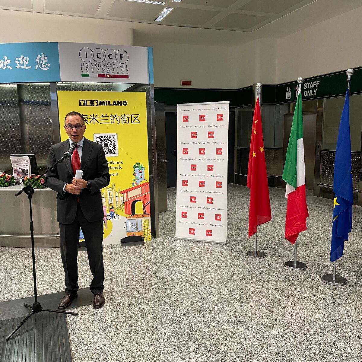 SEA, inaugurato il primo desk informativo riservato ai passeggeri cinesi