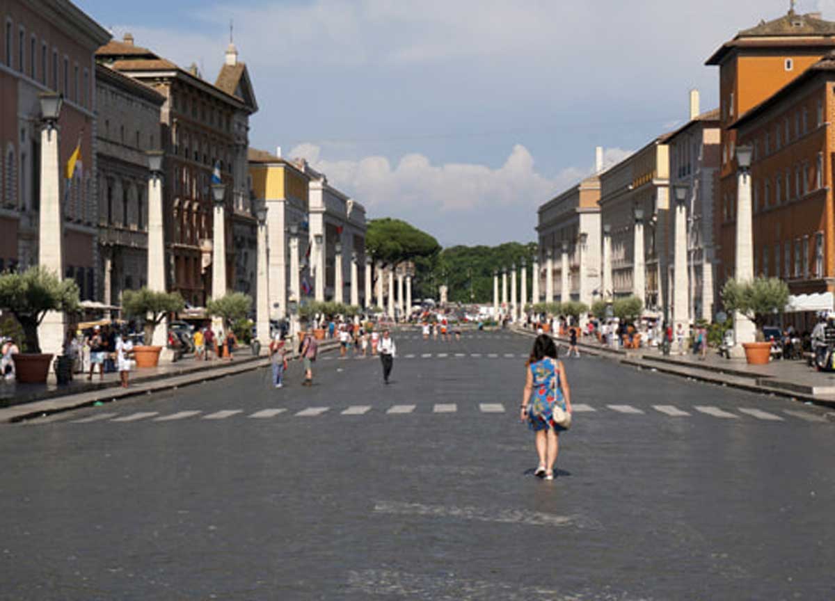 Il rendering del progetto di piazza Pia Il rendering del progetto di piazza Pia