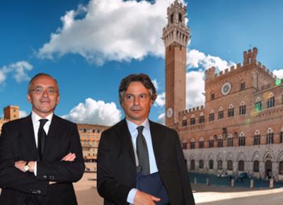 piazza del campo di siena In primo piano Giuseppe Mussari e Antonio Vigni