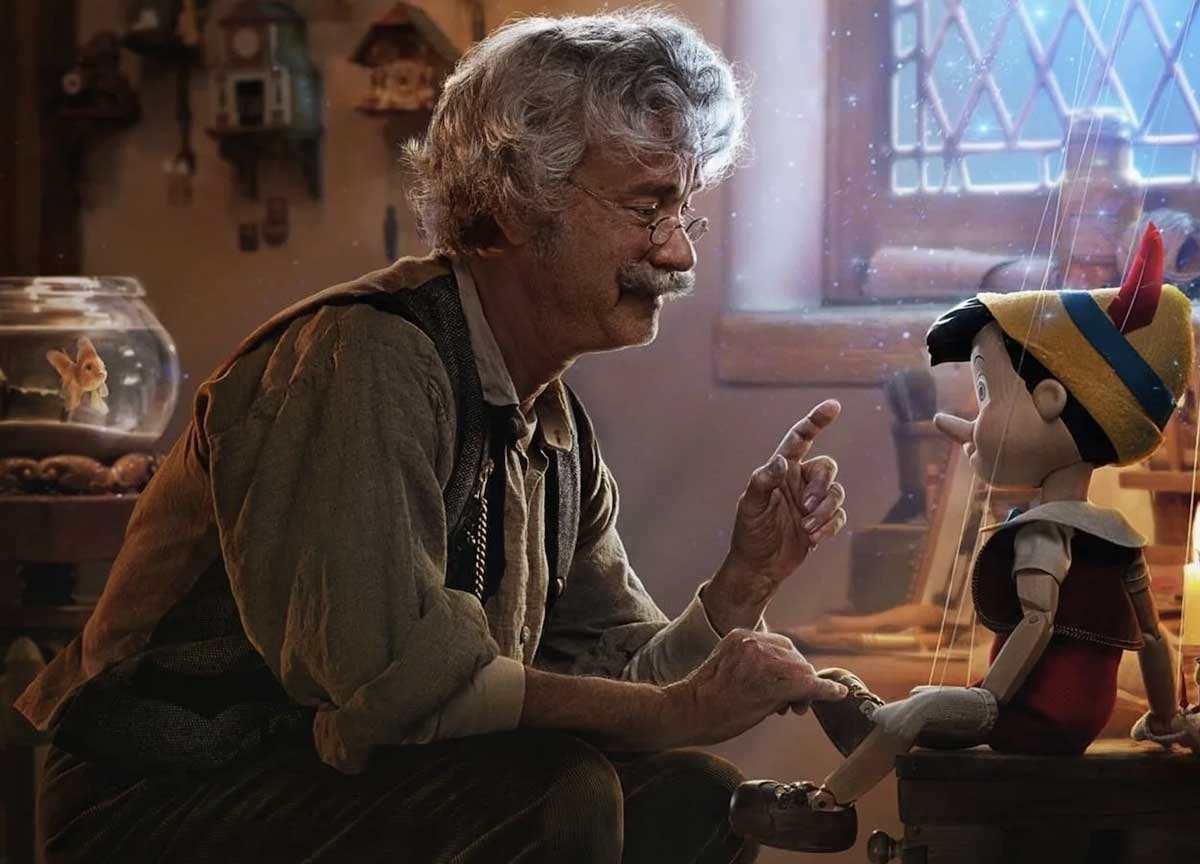 Pinocchio e Geppetto interpretato da Tom Hanks Pinocchio e Geppetto interpretato da Tom Hanks
