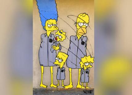 Simpsons ad Auschwitz: vandalizzato il murale a Milano