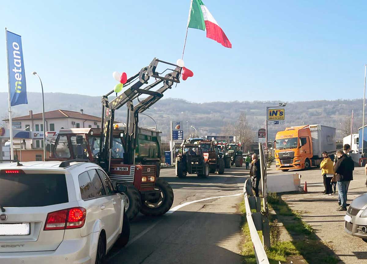 Protesta dei trattori a Orte