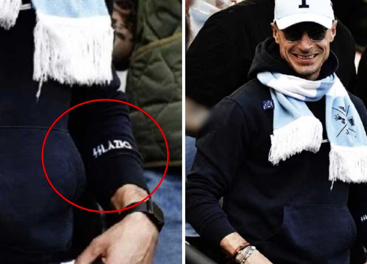 La felpa indossata da Radu durante il Derby