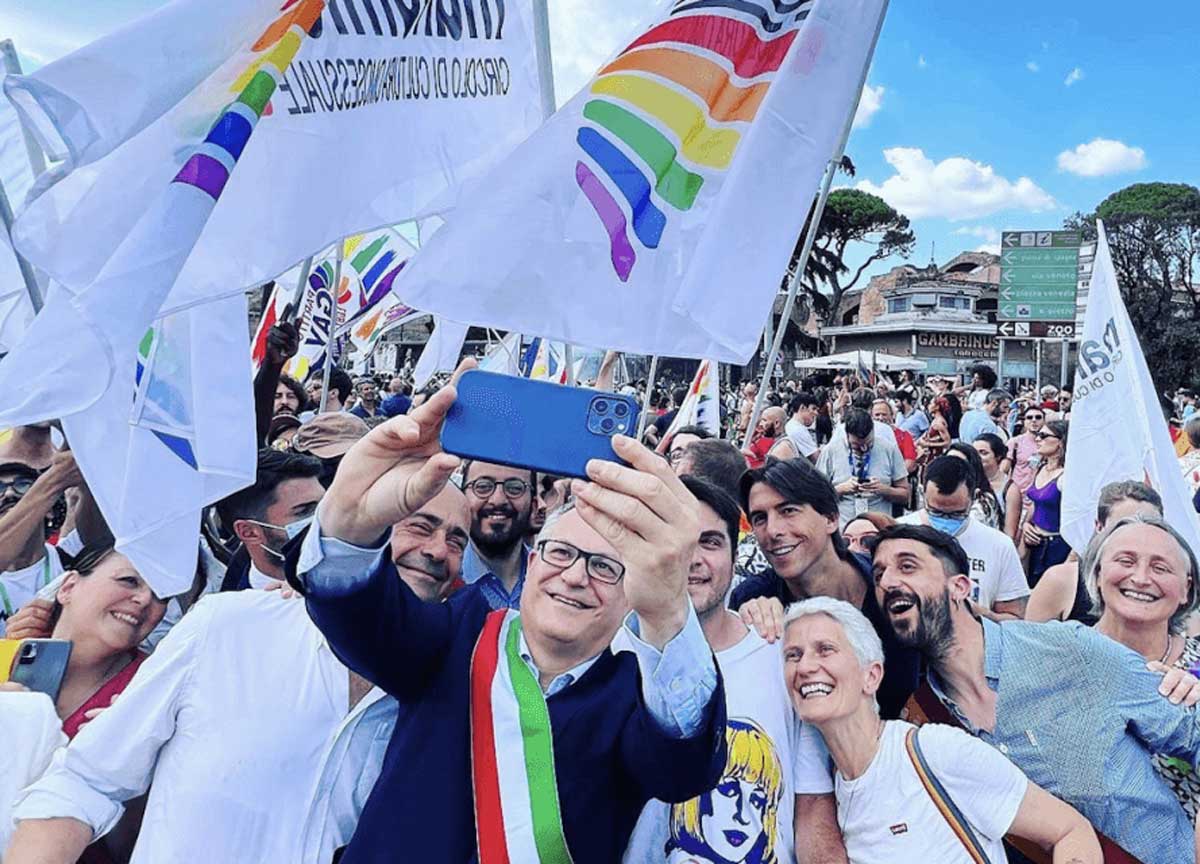 Marilena Grassadonia al Pride con Gualtieri Marilena Grassadonia al Pride con Gualtieri