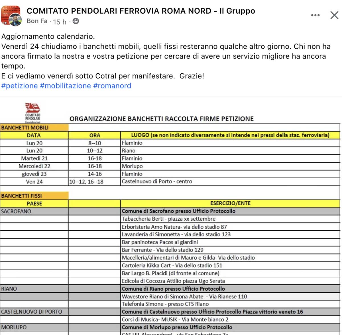 roma nord protesta e banchetti roma nord protesta e banchetti