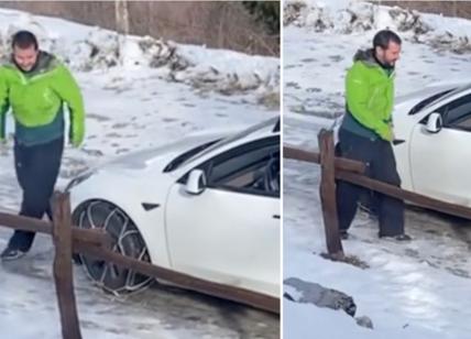 "Salvini con la Tesla bloccato sul ghiaccio": il sosia virale sui social fa infuriare il ministro