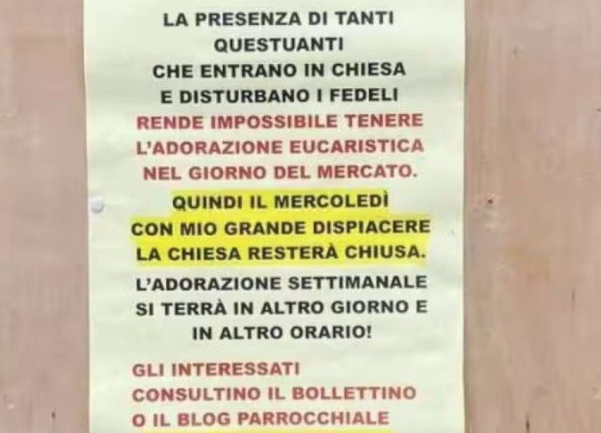 Cartello anti mendicanti