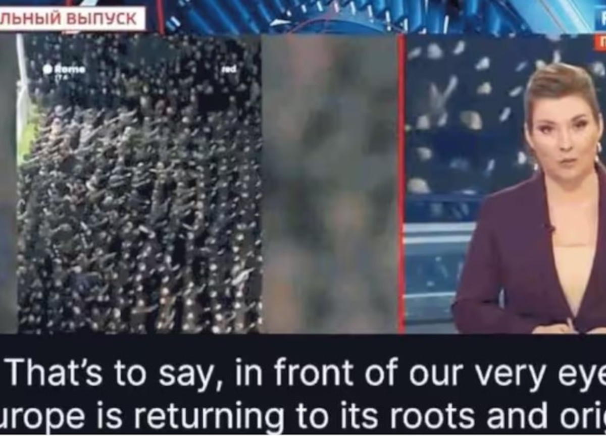 I saluti romani di Acca Larentia in diretta tv in Russia I saluti romani di Acca Larentia in diretta tv in Russia