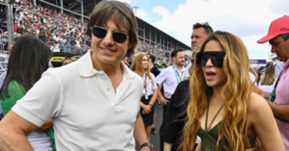 Shakira con Tom Cruise al GP di Miami Shakira con Tom Cruise al GP di Miami