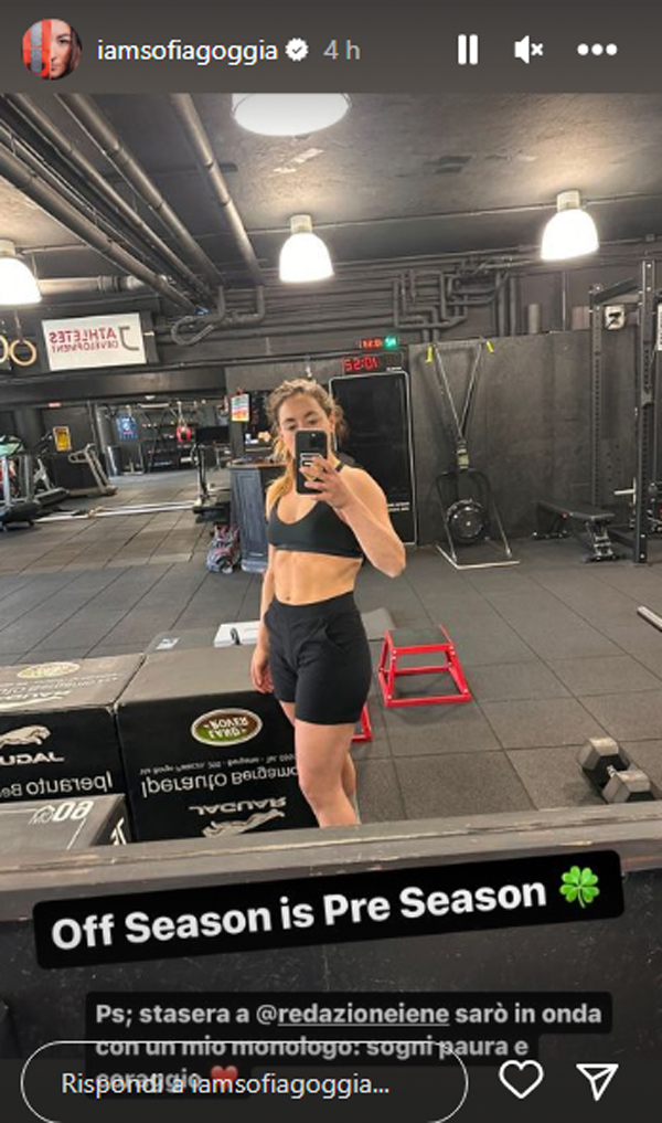 sofia goggia gym selfie