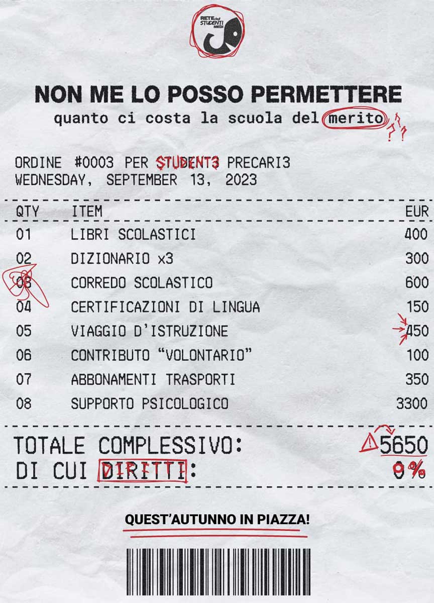 La lista della spesa per l'anno scolastico La lista della spesa per l'anno scolastico