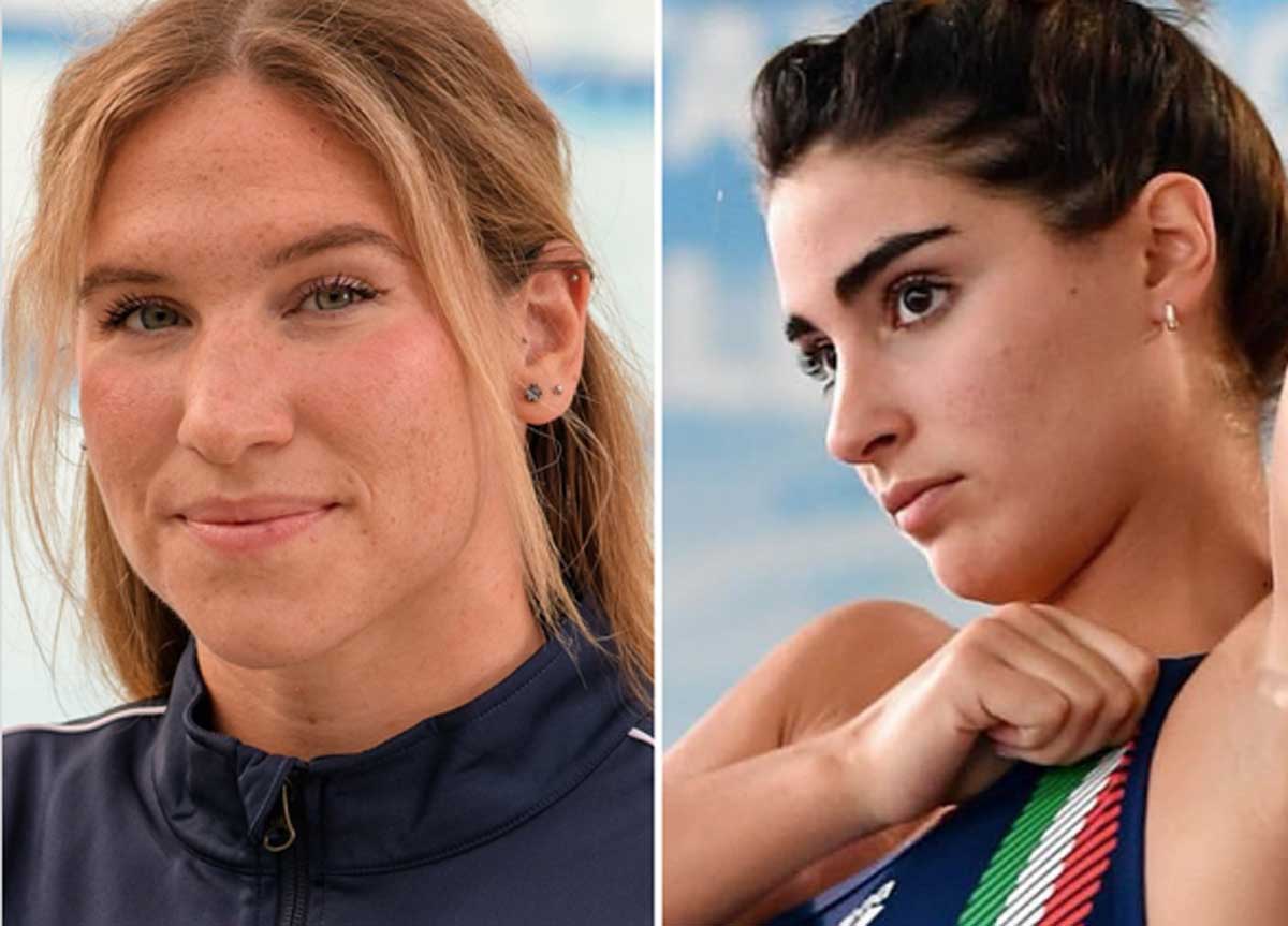 Le due studentesse nuotatrici Le due studentesse nuotatrici