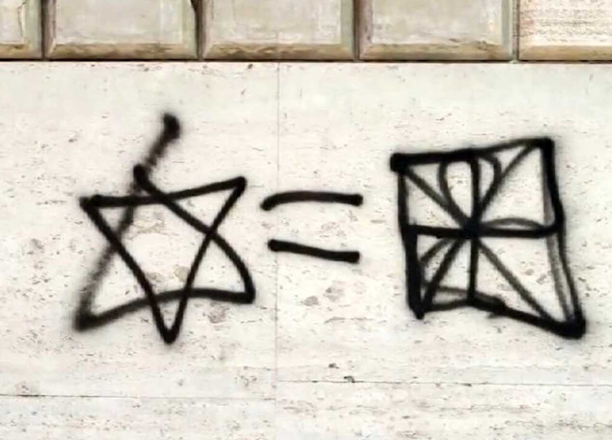 Le scritte antisemite al ghetto Le scritte antisemite al ghetto