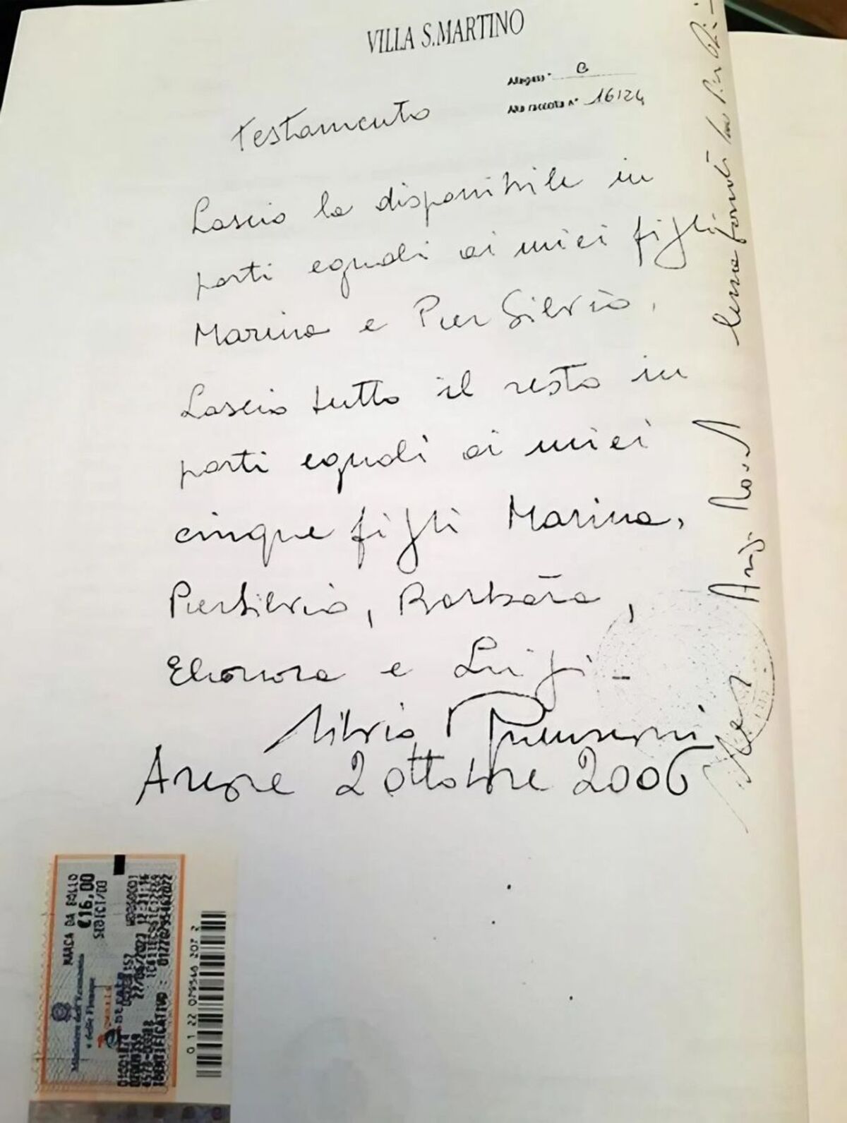Testamento di Silvio Berlusconi Testamento di Silvio Berlusconi