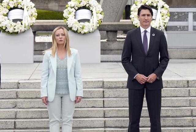Justin Trudeau e Giorgia Meloni Justin Trudeau e Giorgia Meloni