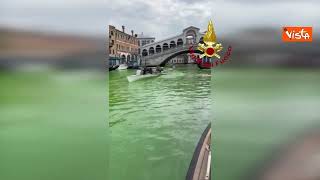 Chiazza verde nel Canal Grande di Venezia. Ecco le immagini
