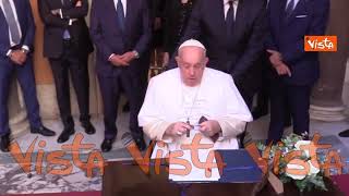 Papa Francesco alla Camera Ardente di Giorgio Napolitano a Palazzo Madama