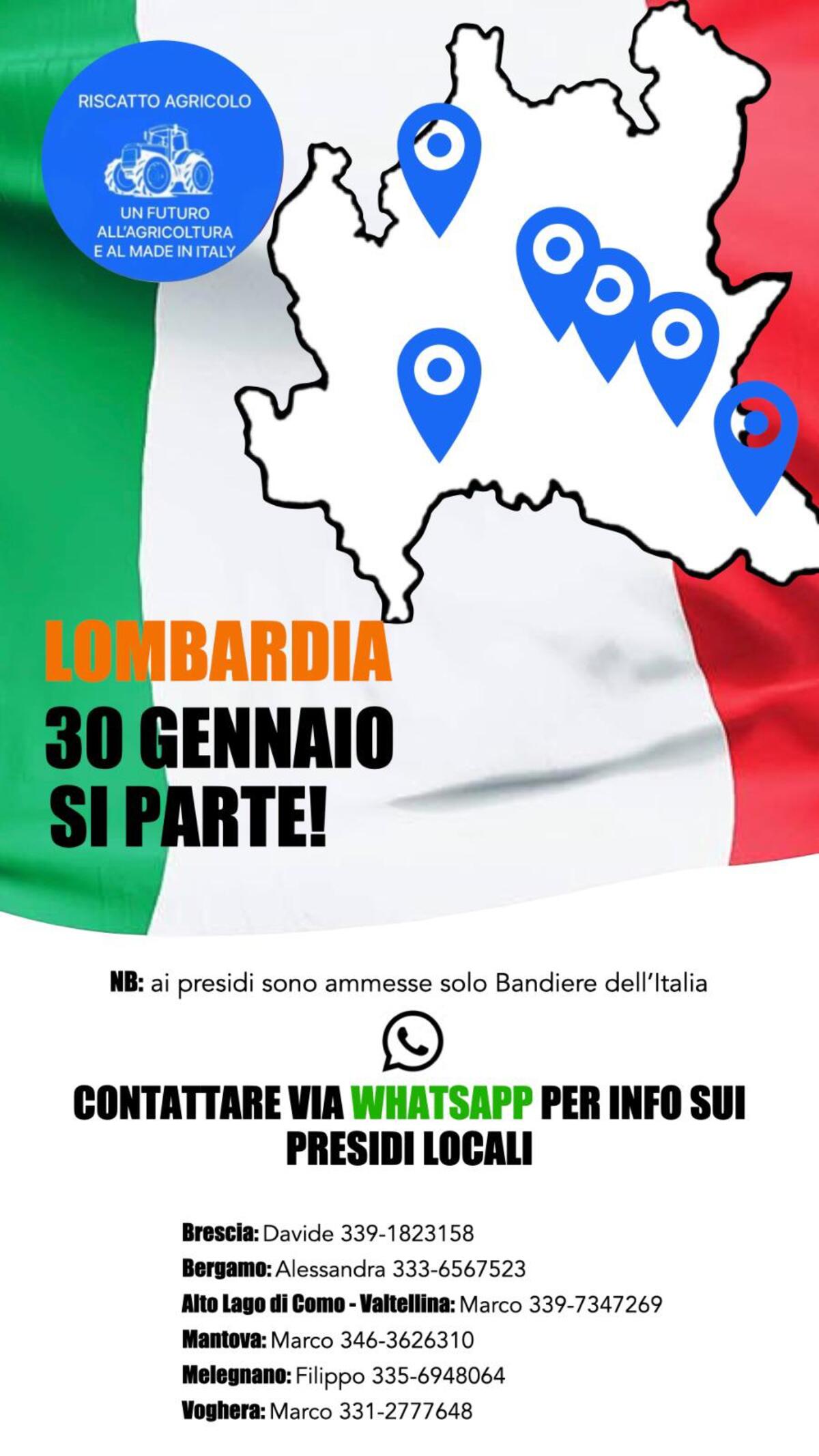 VOLANTINO LOMBARDIA   MANIFESTAZIONE 30 GENNAIO 2024