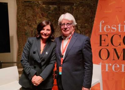 Angelo Maria Perrino  e la CEO di Sole 24Ore Mirja Cartia d’Asero