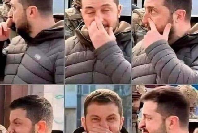 Zelensky, dita nel naso Zelensky, dita nel naso