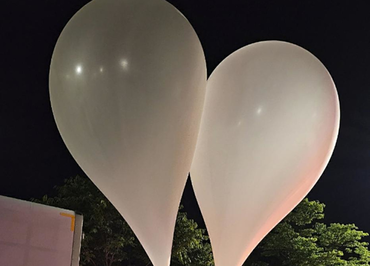palloncini con feci, corea del sud