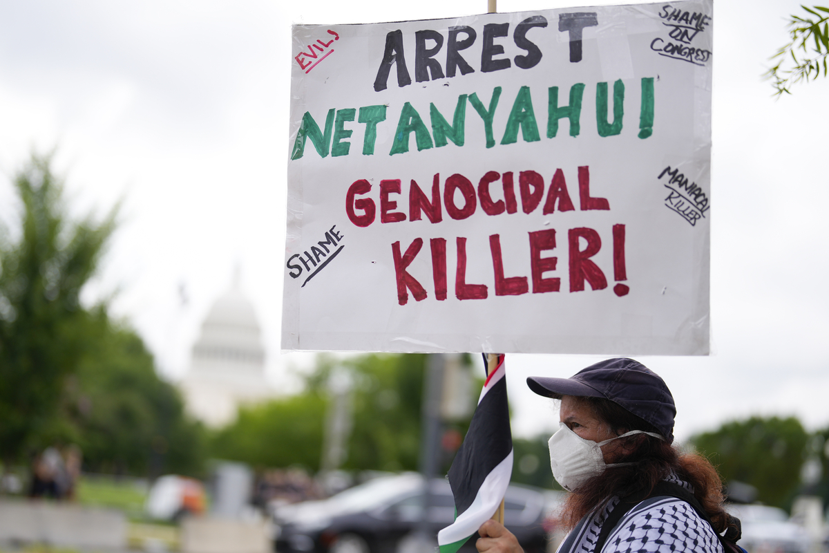 Manifestazione contro le politiche di Netanyahu a Washington Manifestazione contro le politiche di Netanyahu a Washington