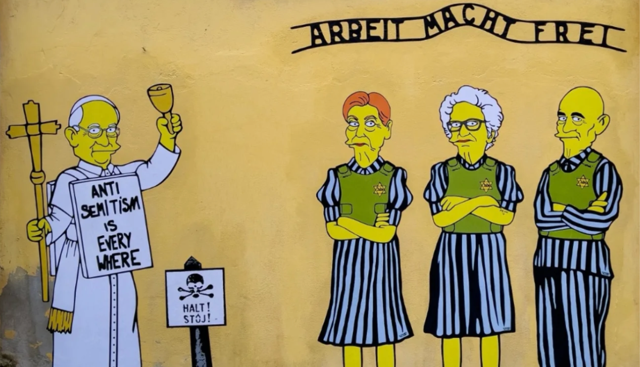 Murales di aleXsandro Palombo raffigurante Edith Bruck, Liliana Segre e Sami Modiano Murales di aleXsandro Palombo raffigurante Edith Bruck, Liliana Segre e Sami Modiano