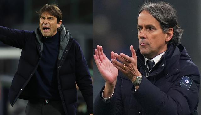Antonio Conte - Simone Inzaghi (foto Lapresse) Antonio Conte - Simone Inzaghi (foto Lapresse)