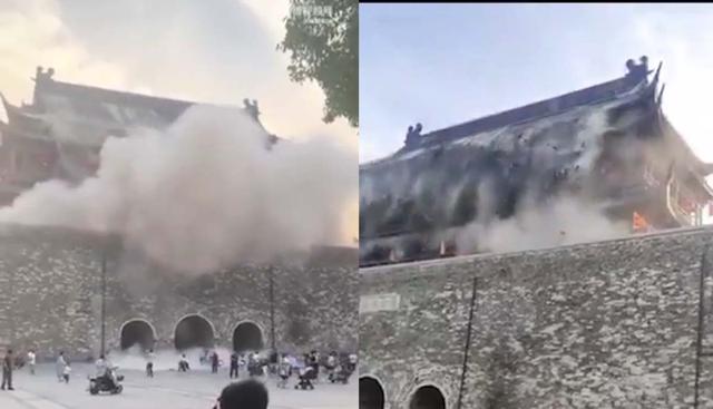 Panico in Cina: crolla il tetto della Torre del Tamburo a Chuzhou. L'ultima ristrutturazione nel 2023