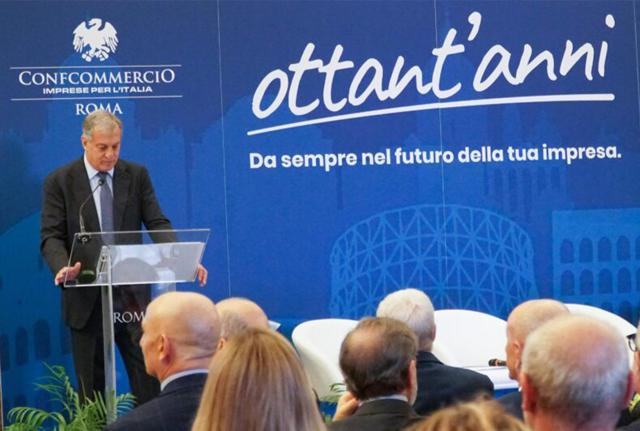 festeggiamenti per gli 80 anni di Confcommercio alla Sala della Protomoteca in Campidoglio, a Roma. festeggiamenti per gli 80 anni di Confcommercio alla Sala della Protomoteca in Campidoglio, a Roma.