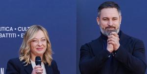 GIORGIA MELONI PRESIDENTE DEL CONSIGLIO SANTIAGO ABASCAL PRESIDENTE VOX