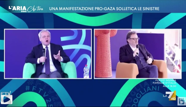 Gaza, scontro acceso tra Mentana e il direttore di Repubblica. VIDEO