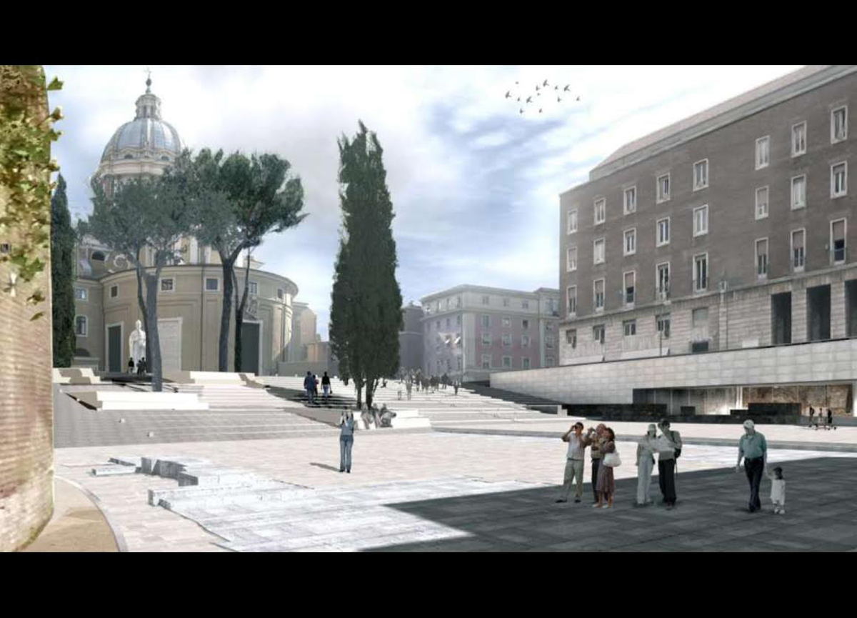 Il rendering dei lavori di piazza Augusto Imperatore Il rendering dei lavori di piazza Augusto Imperatore