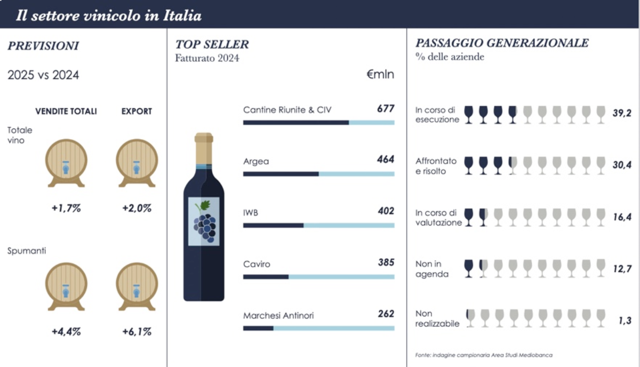 Area Studi Mediobanca, presentata l'analisi sul comparto vinicolo italiano