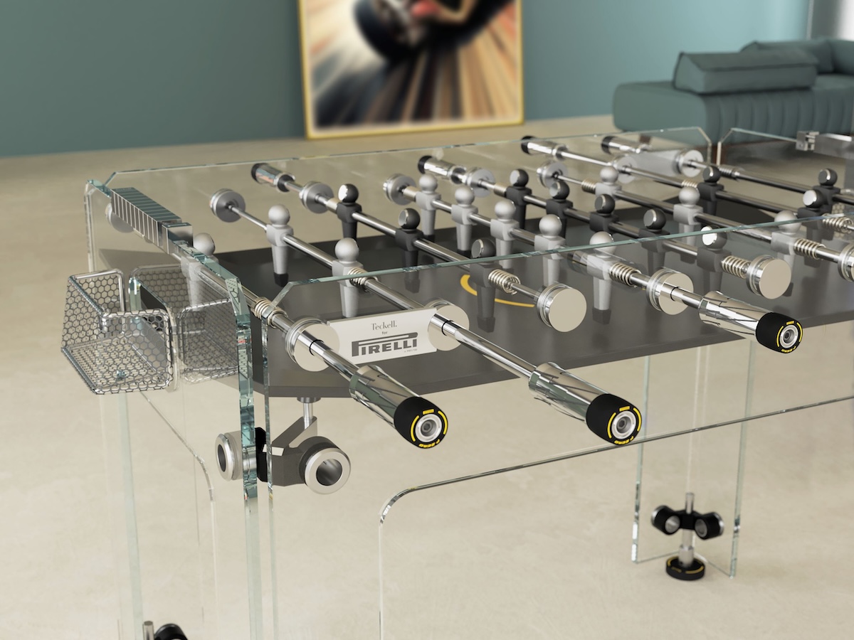 Cristallino Teckell per Pirelli: il calciobalilla di lusso che unisce design e motorsport