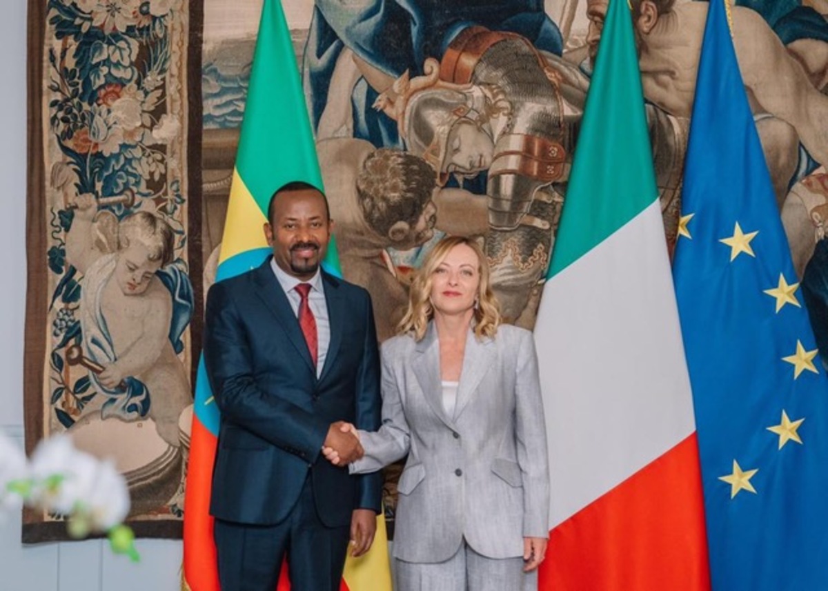 Il primo ministro d'Etiopia Abiy Ahmed con Giorgia Meloni Il primo ministro d'Etiopia Abiy Ahmed con Giorgia Meloni