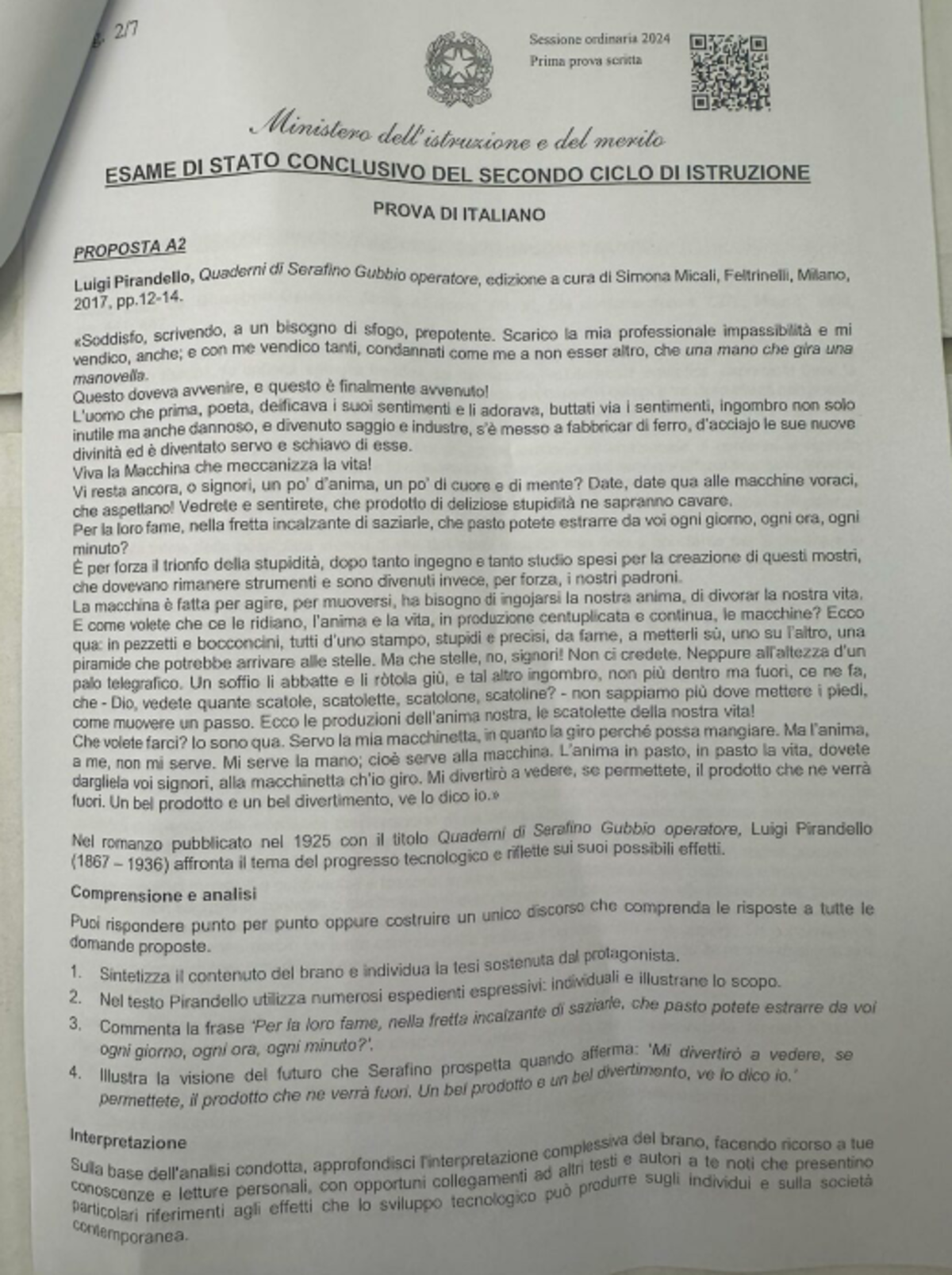 Maturità 2024, ecco le foto di temi e tracce della prima prova scritta in diretta Maturità 2024, ecco le foto di temi e tracce della prima prova scritta in diretta